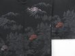 Photo3: 3827T07z610 Vintage Japanese Kimono Silk HAORI Trees Black (3)