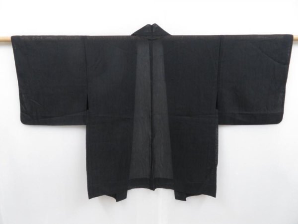 Photo1: 3827T12z200  Japanese Kimono Synthetic See through HAORI  Black (1)