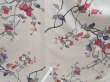 Photo8: 3828T01z910  Japanese Kimono Silk KOMON Flowers Sand beige (8)