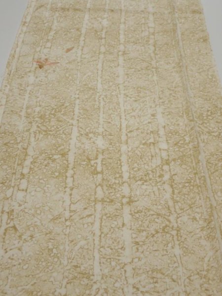 Photo1: 2U05z80  Japanese Kimono Silk  FABRIC Grove Light olive 63.8x14.2 (1)