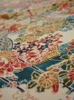 Photo4: 2U02z60  Japanese Kimono Silk  FABRIC Royal cart Light cream 43.3x14.6 (4)