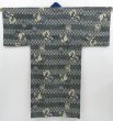 Photo1: 3901T06z550 Vintage Japanese Kimono Muslin Men's JUBAN  Green-Gray (1)