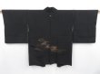 Photo1: 3901T07z470 Vintage Japanese Kimono Silk HAORI Stream Black (1)