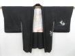 Photo5: 3901T08z620  Japanese Kimono Silk HAORI Princess Black (5)