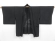 Photo5: 3904T06z290  Japanese Kimono Silk See through HAORI Leaf Black (5)