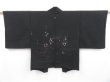 Photo1: 3904T09z540 Vintage Japanese Kimono Silk HAORI Plum blossom Black (1)