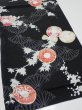 Photo2: 2T01z50  Japanese Kimono Silk  FABRIC Hand drum Black 43.3x14.2 (2)