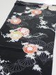 Photo3: 2T01z50  Japanese Kimono Silk  FABRIC Hand drum Black 43.3x14.2 (3)