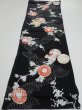 Photo5: 2T01z50  Japanese Kimono Silk  FABRIC Hand drum Black 43.3x14.2 (5)