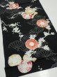 Photo2: 2T02z50  Japanese Kimono Silk  FABRIC Hand drum Black 44.1x14.2 (2)