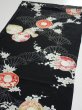 Photo3: 2T02z50  Japanese Kimono Silk  FABRIC Hand drum Black 44.1x14.2 (3)