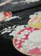 Photo4: 2T02z50  Japanese Kimono Silk  FABRIC Hand drum Black 44.1x14.2 (4)