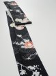 Photo3: 2T09z50  Japanese Kimono Silk  FABRIC Hand drum Black 85.8x6.5 (3)