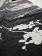 Photo4: 2T09z50  Japanese Kimono Silk  FABRIC Hand drum Black 85.8x6.5 (4)