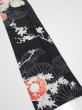 Photo2: 2T10z30  Japanese Kimono Silk  FABRIC Hand drum Black 39.4x6.7 (2)