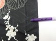 Photo5: 2T10z30  Japanese Kimono Silk  FABRIC Hand drum Black 39.4x6.7 (5)