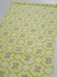 Photo3: 2T01z60  Japanese Kimono Silk SHIBORI FABRIC  Yellow green 43.3x14.2 (3)