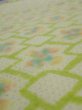 Photo4: 2T03z  Japanese Kimono Silk SHIBORI FABRIC  Yellow green (4)