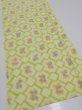 Photo2: 2T05z90  Japanese Kimono Silk SHIBORI FABRIC  Yellow green 64.6x14.2 (2)