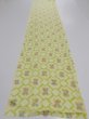 Photo5: 2T06z90  Japanese Kimono Silk SHIBORI FABRIC  Yellow green 64.6x14.2 (5)