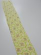 Photo3: 2T08z40  Japanese Kimono Silk SHIBORI FABRIC  Yellow green 59.1x6.7 (3)