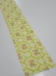 Photo2: 2T09z40  Japanese Kimono Silk SHIBORI FABRIC  Yellow green 62.2x6.7 (2)