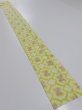 Photo5: 2T09z40  Japanese Kimono Silk SHIBORI FABRIC  Yellow green 62.2x6.7 (5)