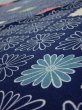 Photo4: 2T01z60  Japanese Kimono Silk  FABRIC Chrysanthemum Navy 40.6x14.2 (4)