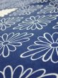 Photo4: 2T07z50  Japanese Kimono Silk  FABRIC Chrysanthemum Navy 59.1x7.5 (4)