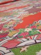 Photo4: 2S06z130  Japanese Kimono Silk  FABRIC Ship Orange-Red 86.6x14.0 (4)