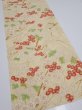 Photo2: 2S01z110  Japanese Kimono Silk  FABRIC Flowers Light cream 81.5x15.0 (2)