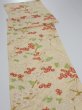 Photo3: 2S01z110  Japanese Kimono Silk  FABRIC Flowers Light cream 81.5x15.0 (3)