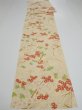 Photo5: 2S01z110  Japanese Kimono Silk  FABRIC Flowers Light cream 81.5x15.0 (5)