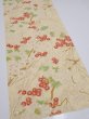 Photo2: 2S05z110  Japanese Kimono Silk  FABRIC Flowers Light cream 83.5x15.0 (2)