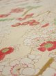 Photo4: 2S05z110  Japanese Kimono Silk  FABRIC Flowers Light cream 83.5x15.0 (4)