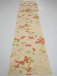 Photo5: 2S05z110  Japanese Kimono Silk  FABRIC Flowers Light cream 83.5x15.0 (5)