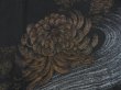 Photo4: 3905T02z520 Vintage Japanese Kimono Silk HAORI Chrysanthemum Black (4)