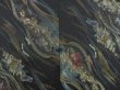 Photo3: 3905T04z680 Vintage Japanese Kimono Silk HAORI Flowers Black (3)