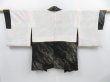 Photo7: 3905T04z680 Vintage Japanese Kimono Silk HAORI Flowers Black (7)