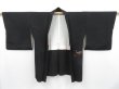 Photo6: 3905T08z520 Vintage Japanese Kimono Silk HAORI Peacock Black (6)