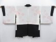 Photo7: 3905T08z520 Vintage Japanese Kimono Silk HAORI Peacock Black (7)