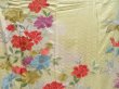 Photo8: 3905T11z1070 Vintage Japanese Kimono Silk FURISODE Peony Light yellow (8)