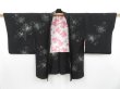 Photo6: 3905T12z710 Vintage Japanese Kimono Silk HAORI Flower Black (6)