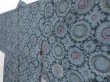 Photo2: 3906T05z400 Vintage Japanese Kimono Silk HAORI Flower Dark gray (2)