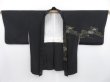 Photo7: 3906T06z580 Vintage Japanese Kimono Silk HAORI Chrysanthemum Black (7)