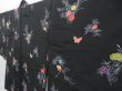 Photo1: 3906T09z590 Vintage Japanese Kimono Silk HAORI Butterfly Black (1)