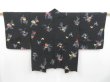 Photo2: 3906T09z590 Vintage Japanese Kimono Silk HAORI Butterfly Black (2)