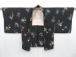 Photo5: 3906T09z590 Vintage Japanese Kimono Silk HAORI Butterfly Black (5)