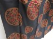 Photo3: 3906T11z570 Vintage Japanese Kimono Silk OMESHI KOMON Flowers Black (3)