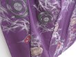 Photo3: 3907T01z880 Vintage Japanese Kimono Silk KOMON Flower Purple (3)